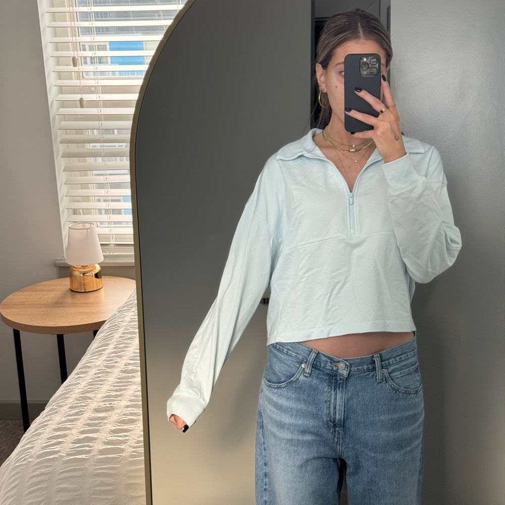 Women's Light Blue Long Sleeve Top